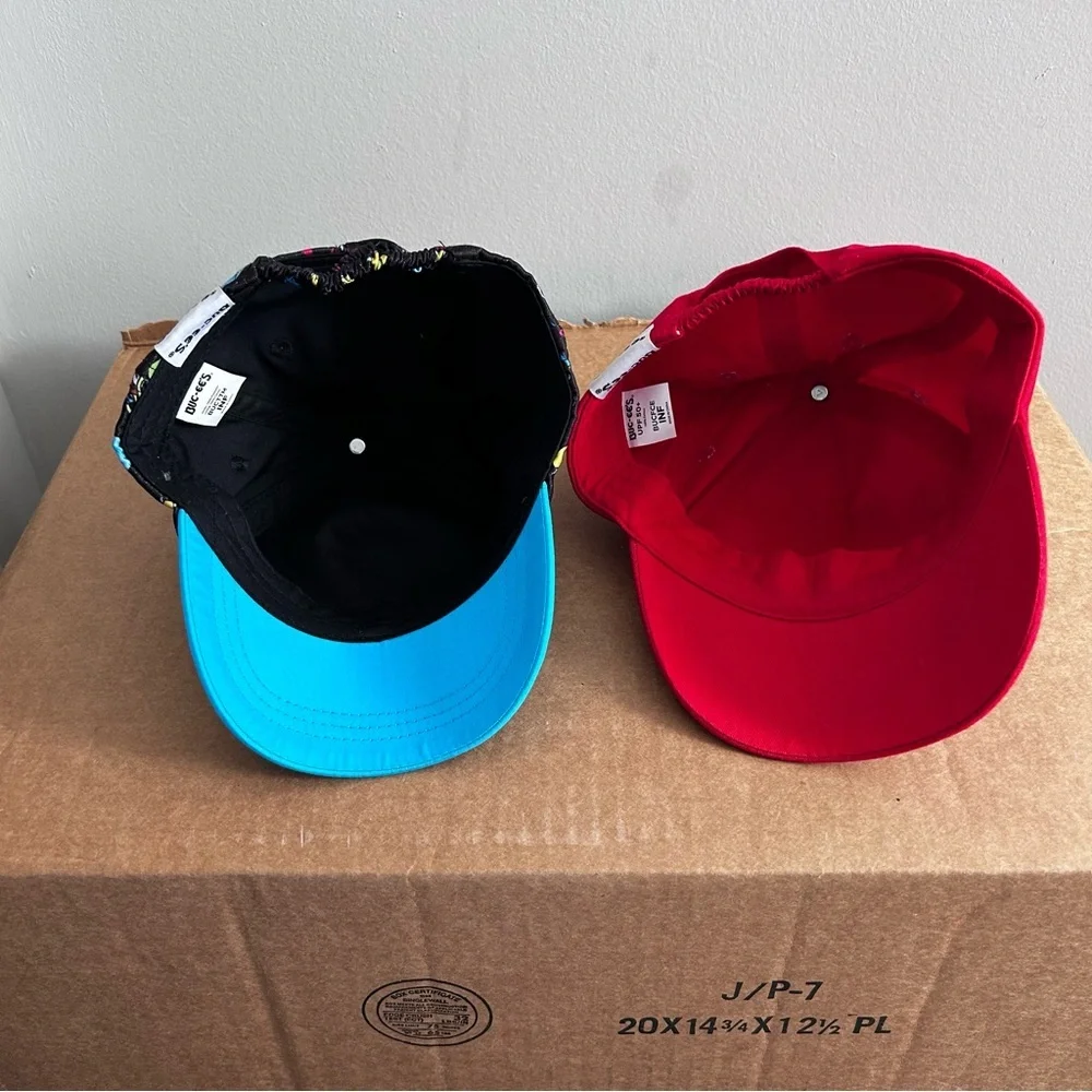 Buc-ee's Infant Caps Set Red Blue One Size Set of Two - Picture 4 of 6